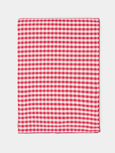 Borgo delle Tovaglie - Filo Rosso Sara Check Linen Large Rectangular Tablecloth -  - ABASK - 