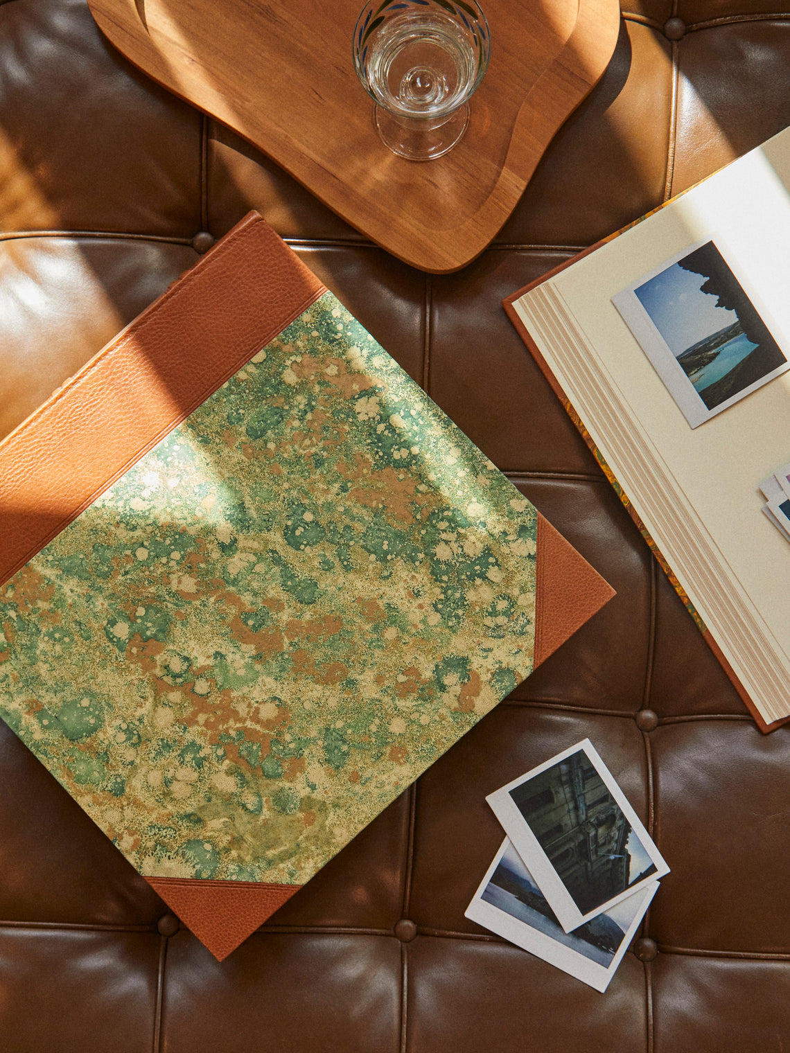 Giannini Firenze - Hand-Marbled Leather Bound Large Photo Album -  - ABASK