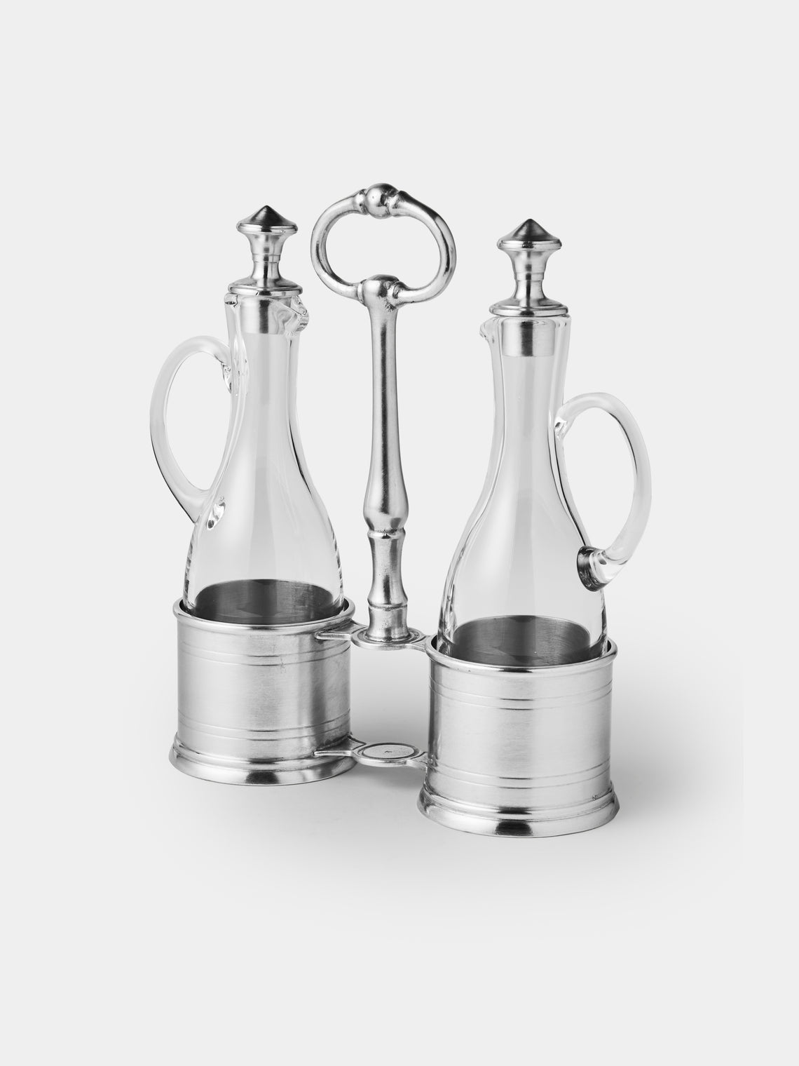 Cosi Tabellini - Todi Pewter Oil and Vinegar Set - Silver - ABASK