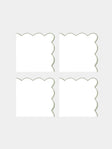 Angela Wickstead - Diletta Scalloped Linen Napkins (Set of 4) - Light green - ABASK - 