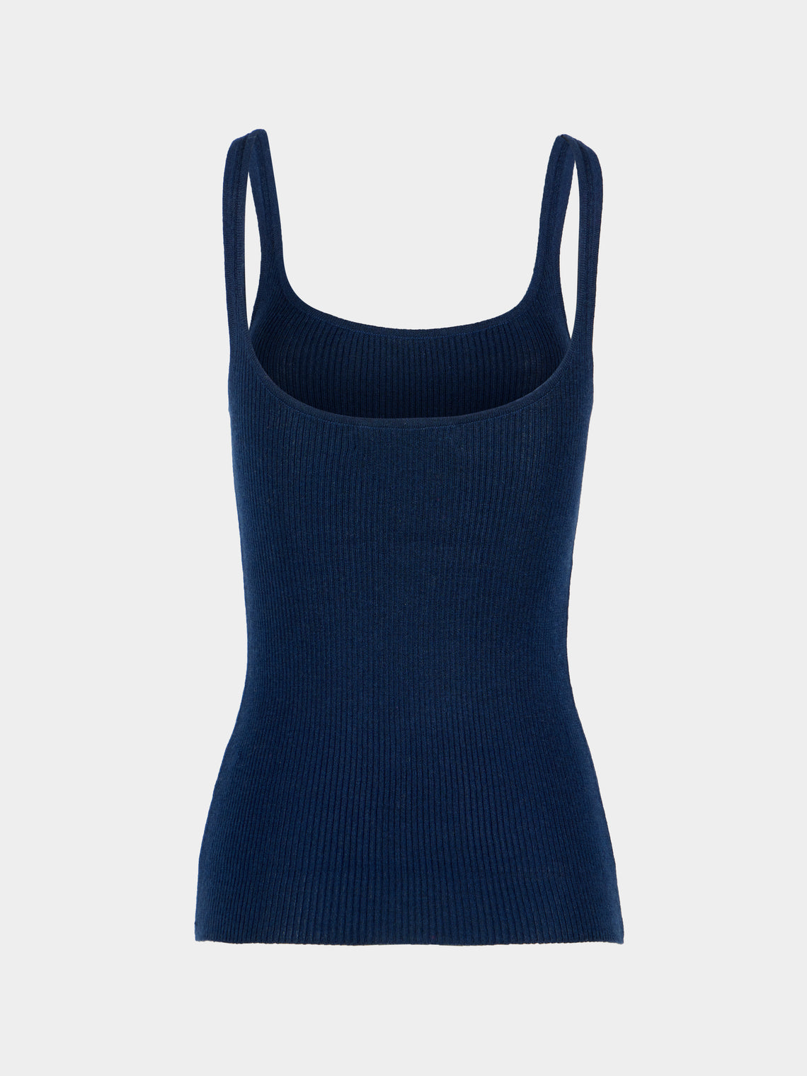 Ryan Roche - Cashmere Featherweight Ribbed Tank Top | Size: S - Navy - ABASK