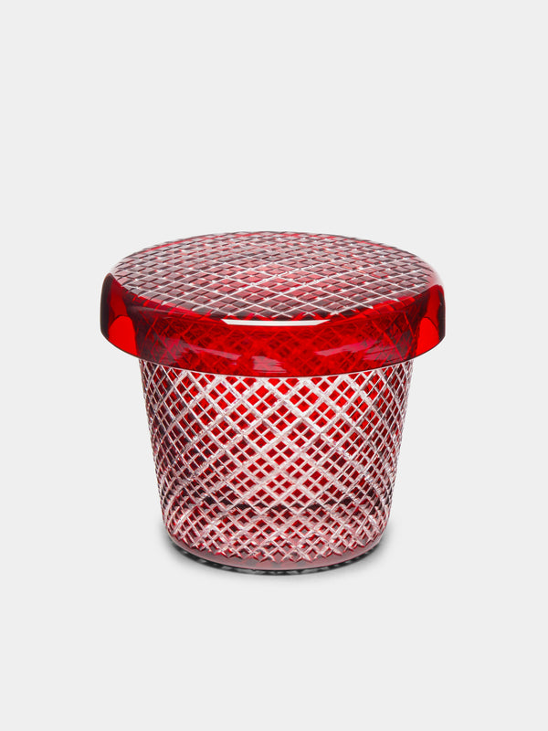 Hirota Glass - Edo Kiroko Hand-Cut Lidded Glass - Red - ABASK - 