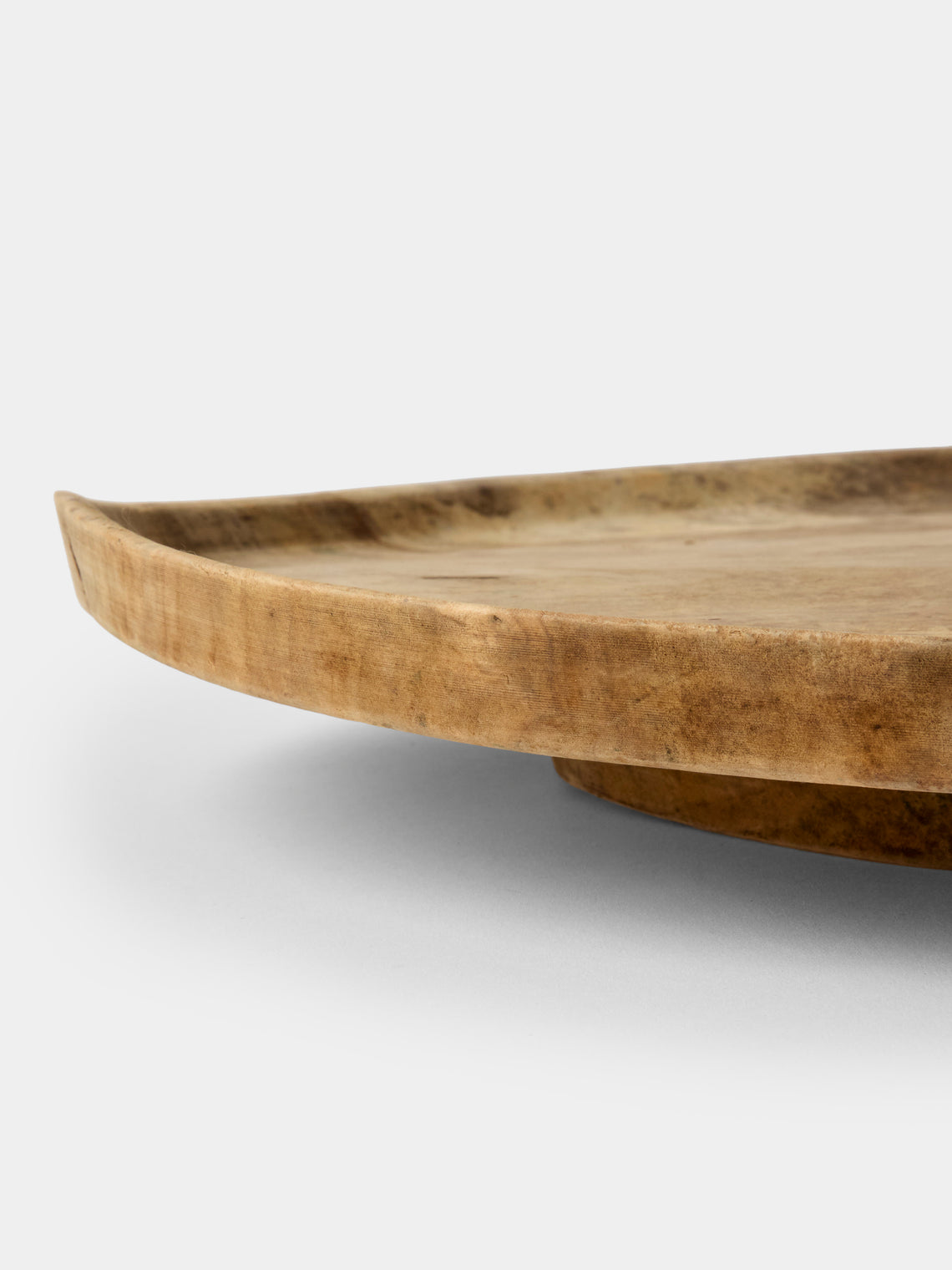 Iida Woodturning - Hand-Turned Earth-Finish Dogwood Tray (19in/49cm) - Brown - ABASK