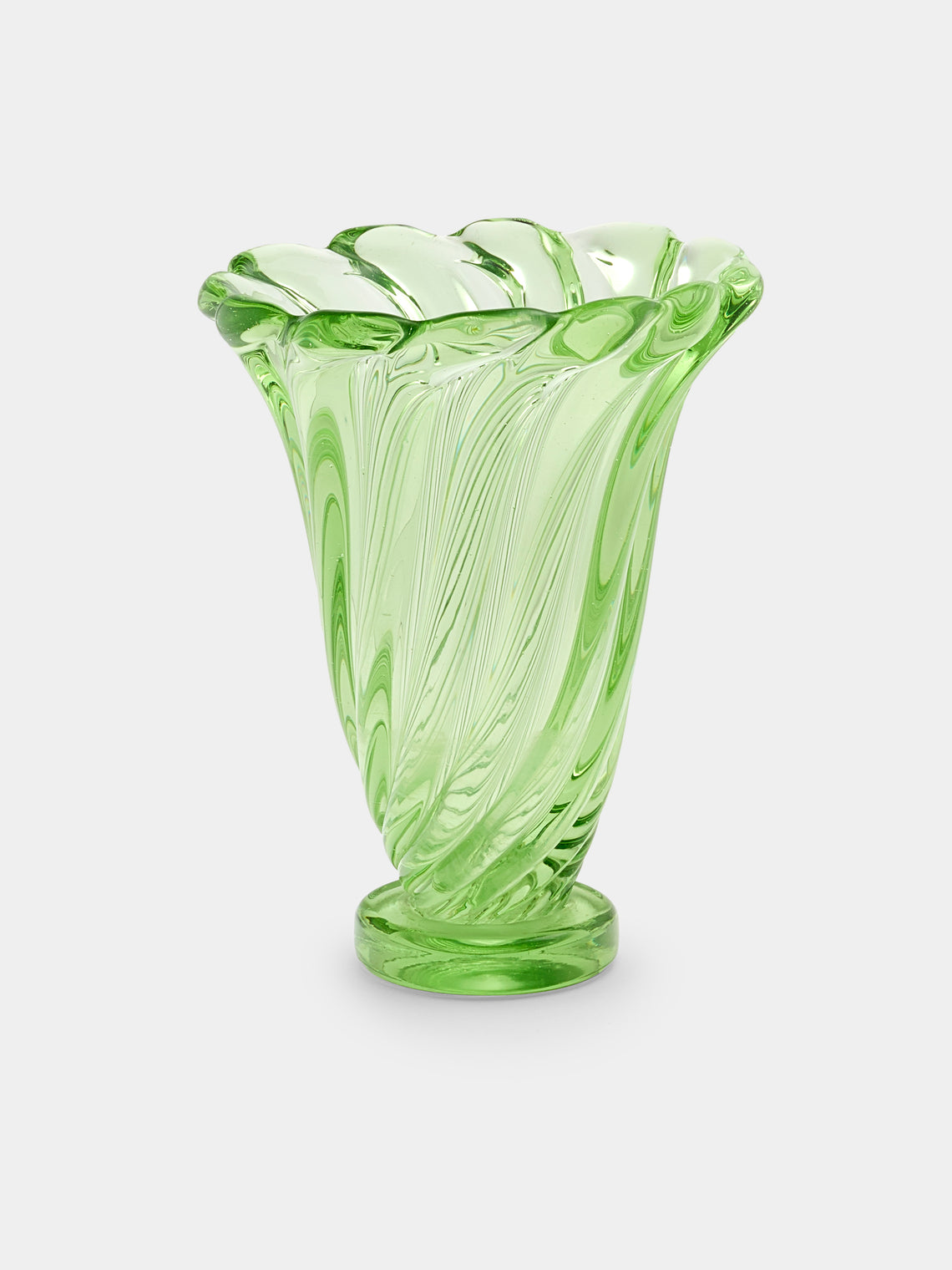 Antique and Vintage - 1940s Flavio Poli Murano Glass Vase - Green - ABASK - 