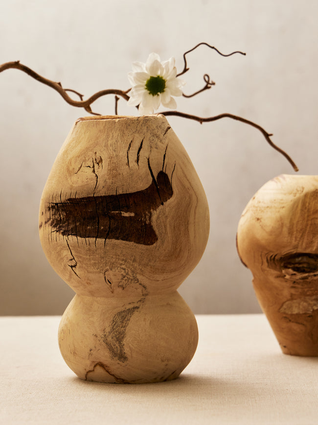 Thursday Furniture - Hand-Turned Fig Vase (9in/23cm) - Natural - ABASK