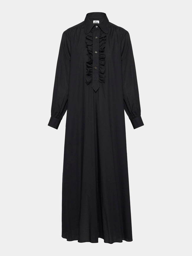 Sebline - Women's Ruffle Cotton Shirt Dress | Size: XS - White - ABASK - 
