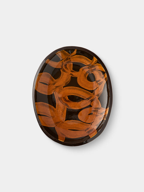 Aono Pottery - Slipware Oval Dish - Brown - ABASK - 