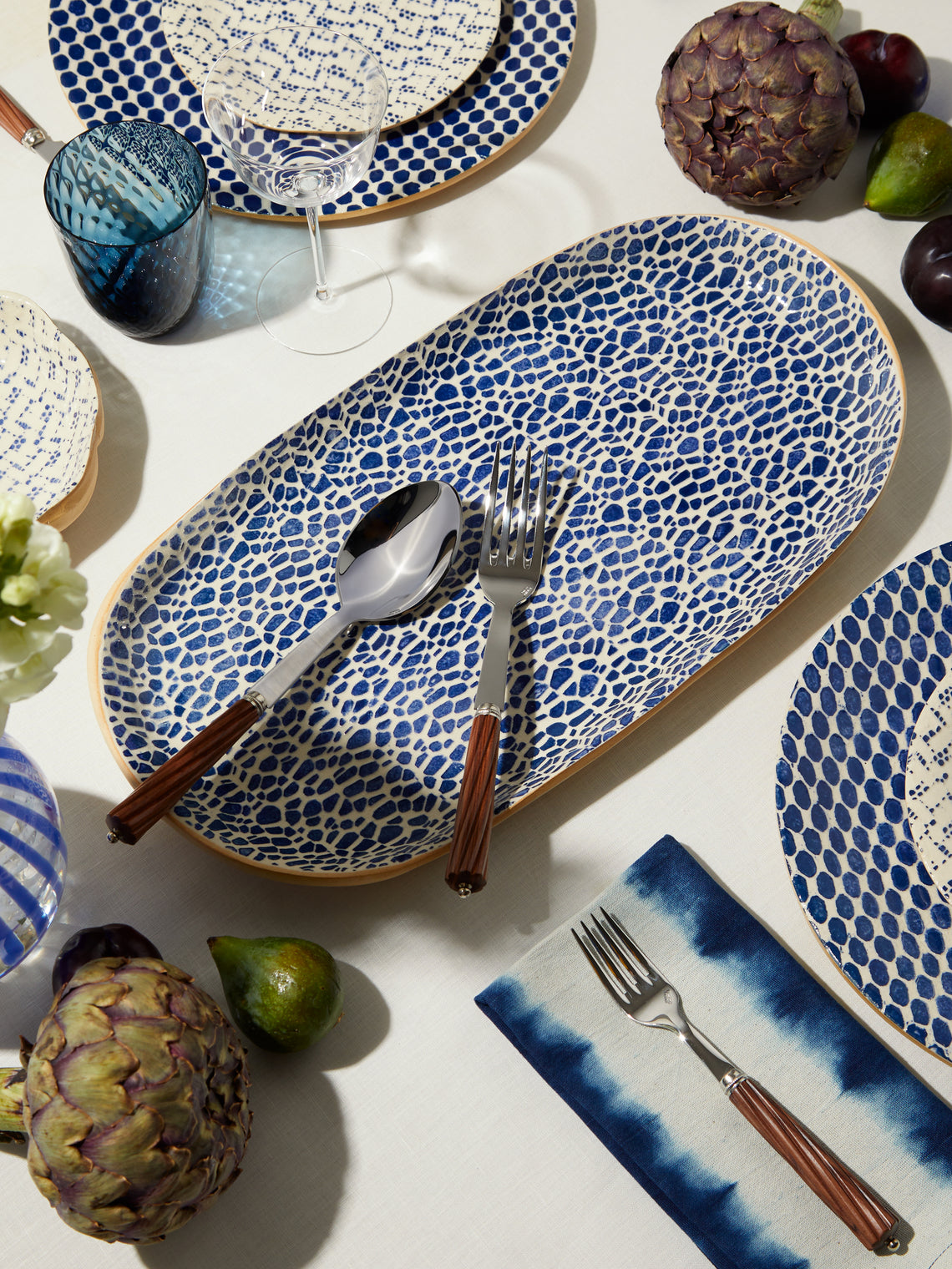 Terrafirma Ceramics - Hand-Printed Ceramic Large Fish Platter -  - ABASK