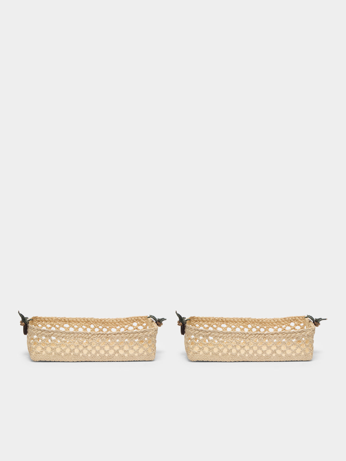 Coro Cora - Palm Tree Handwoven Iraca Palm Bread Baskets (Set of 2) -  - ABASK