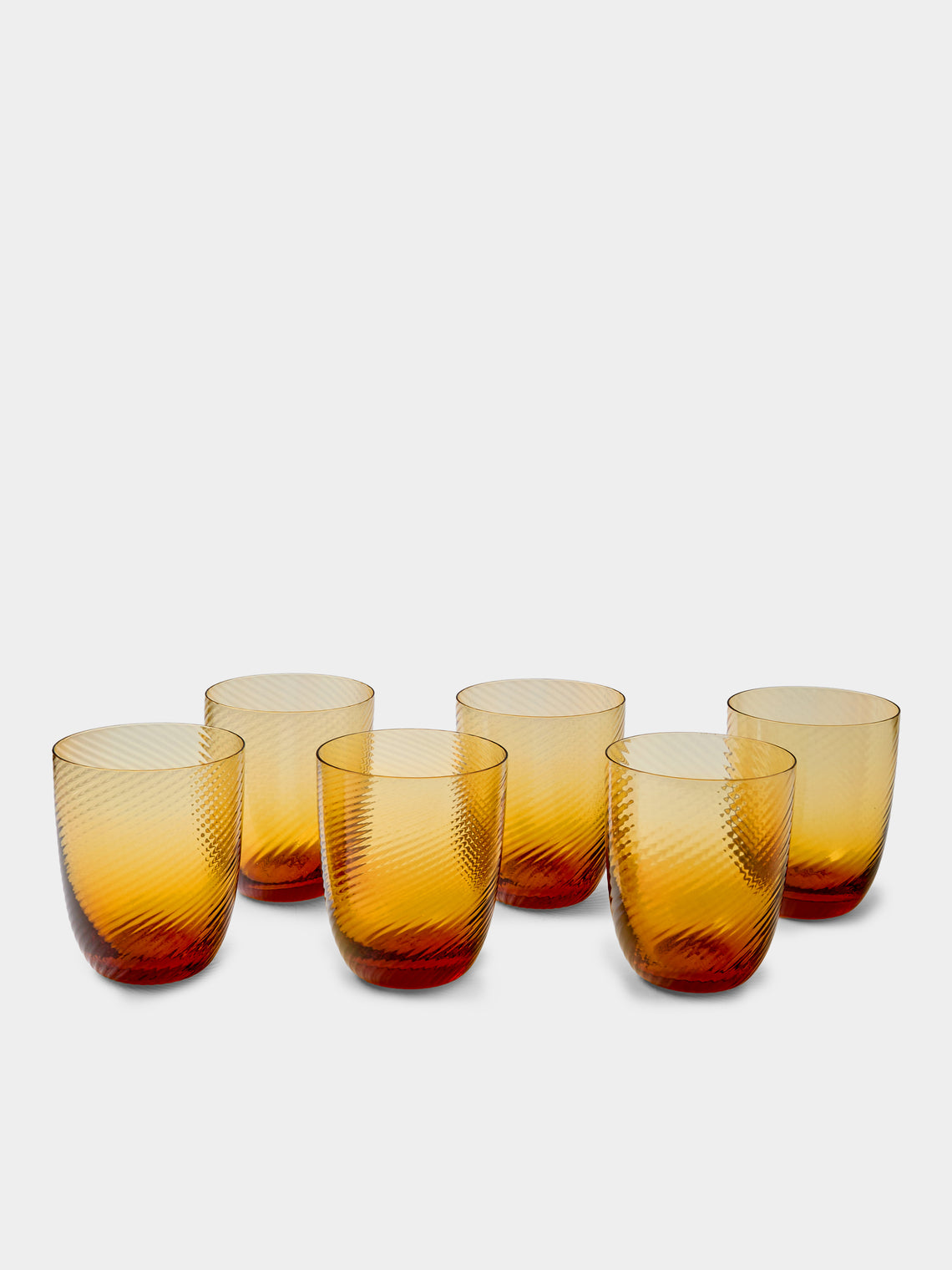 NasonMoretti - | Set of 6 | Idra Hand-Blown Murano Water Glasses - Yellow - ABASK