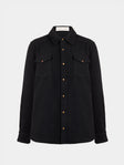 God's True Cashmere - Cashmere Shirt | Size: M - Black - ABASK - 