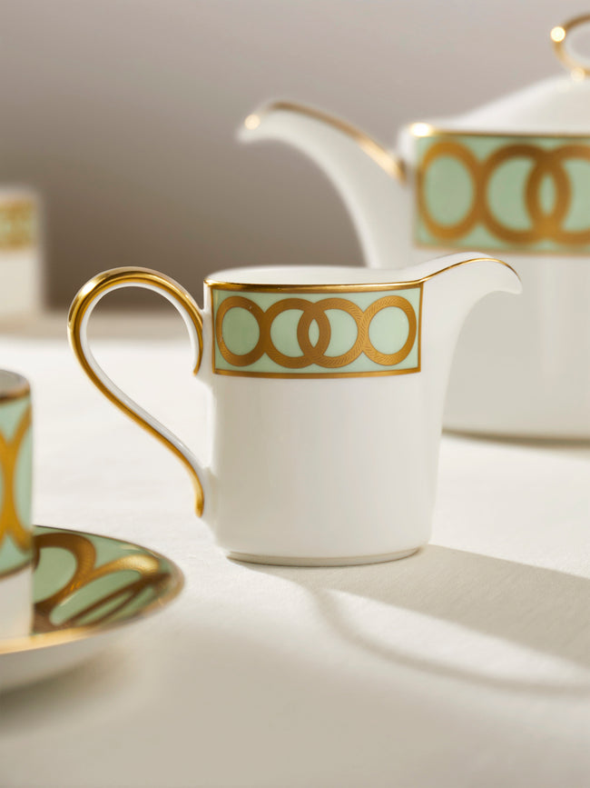 Royal Crown Derby - Riviera Dream Hand-Painted Bone China Creamer - Green - ABASK