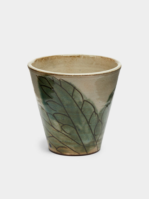Anut Cairo - Leaves Hand-Painted Ceramic Espresso Cups (Set of 4) -  - ABASK - 