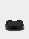 Pinetti - Leather Square Coasters (Set of 6) - Navy - ABASK - 