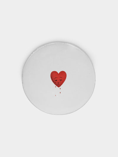 Astier de Villatte - Crying Heart Hand-Glazed Ceramic Small Plate – 6in/15.5cm (Set of 2) - White - ABASK- 