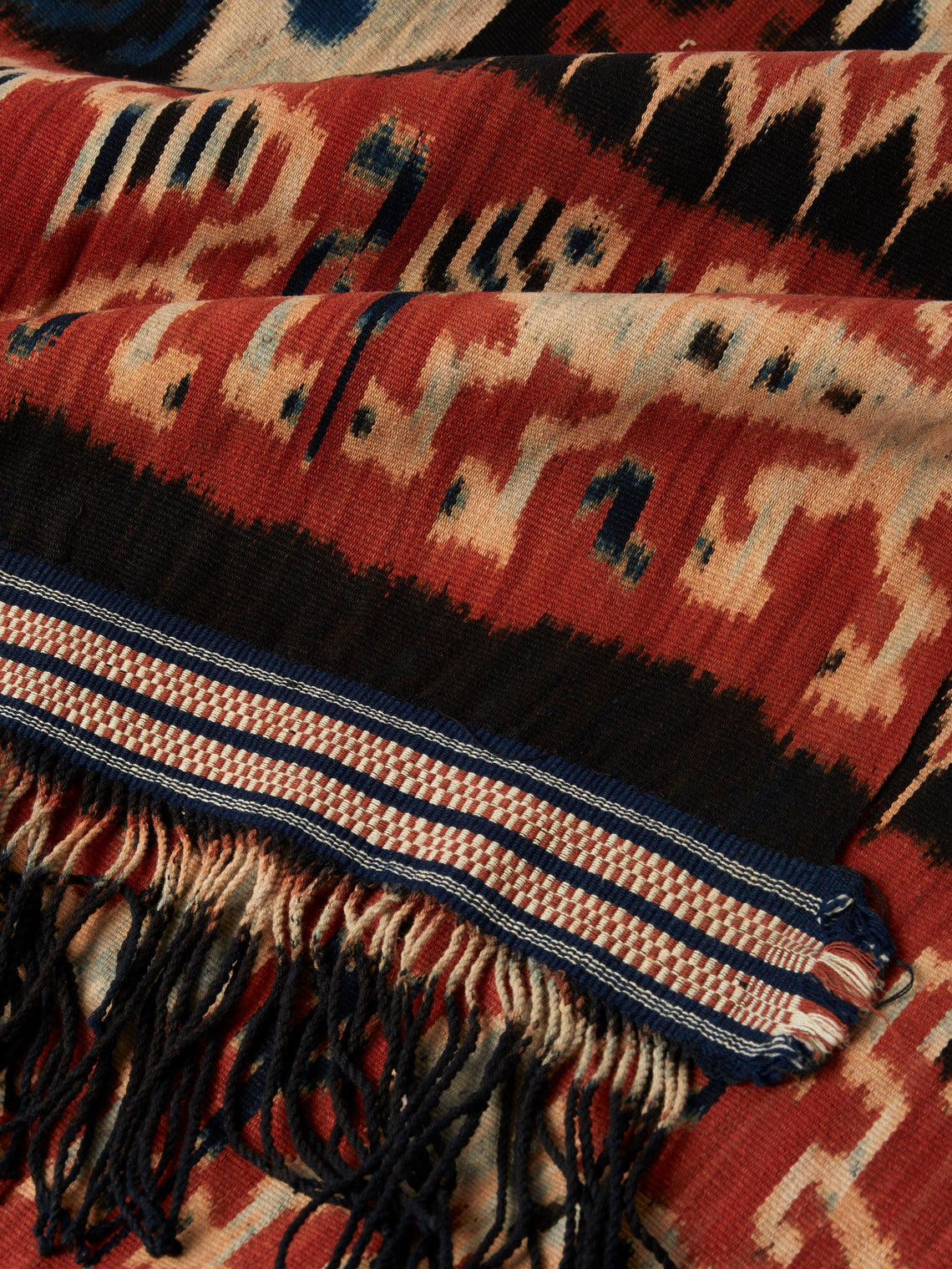 R Collective - Habak Sea Harvest Ikat Cotton Bed Blanket (114in/2.9m) - Multiple - ABASK