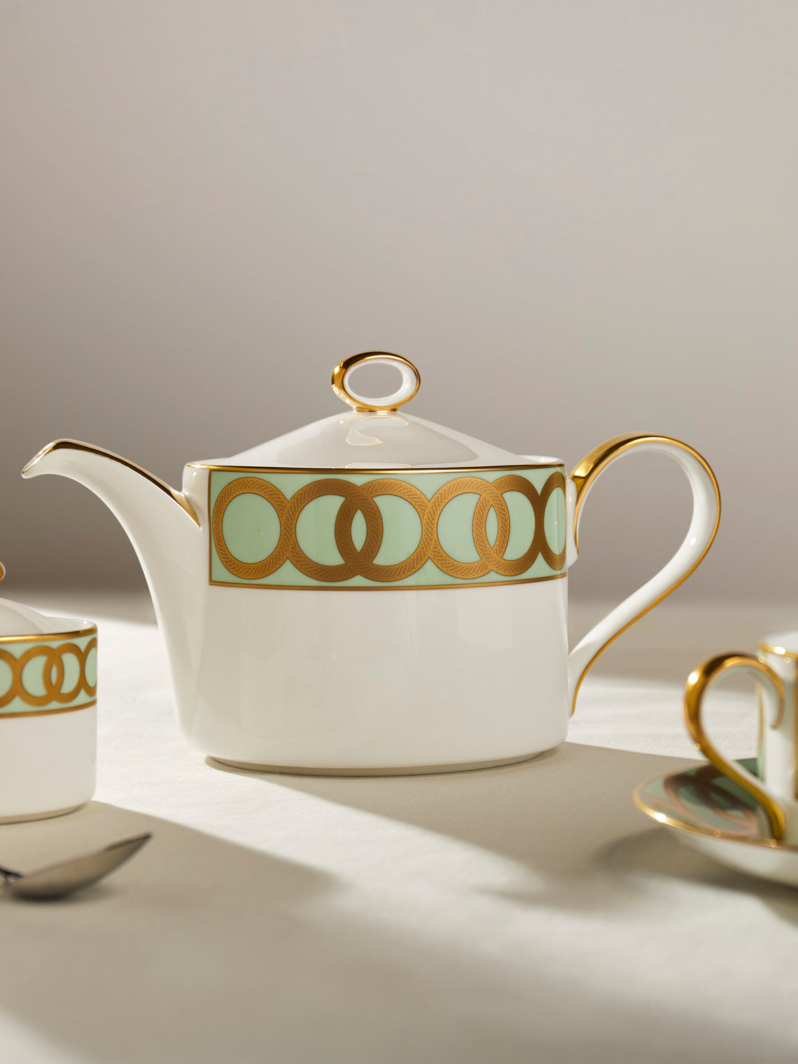 Royal Crown Derby - Riviera Dream Hand-Painted Bone China Teapot - Green - ABASK