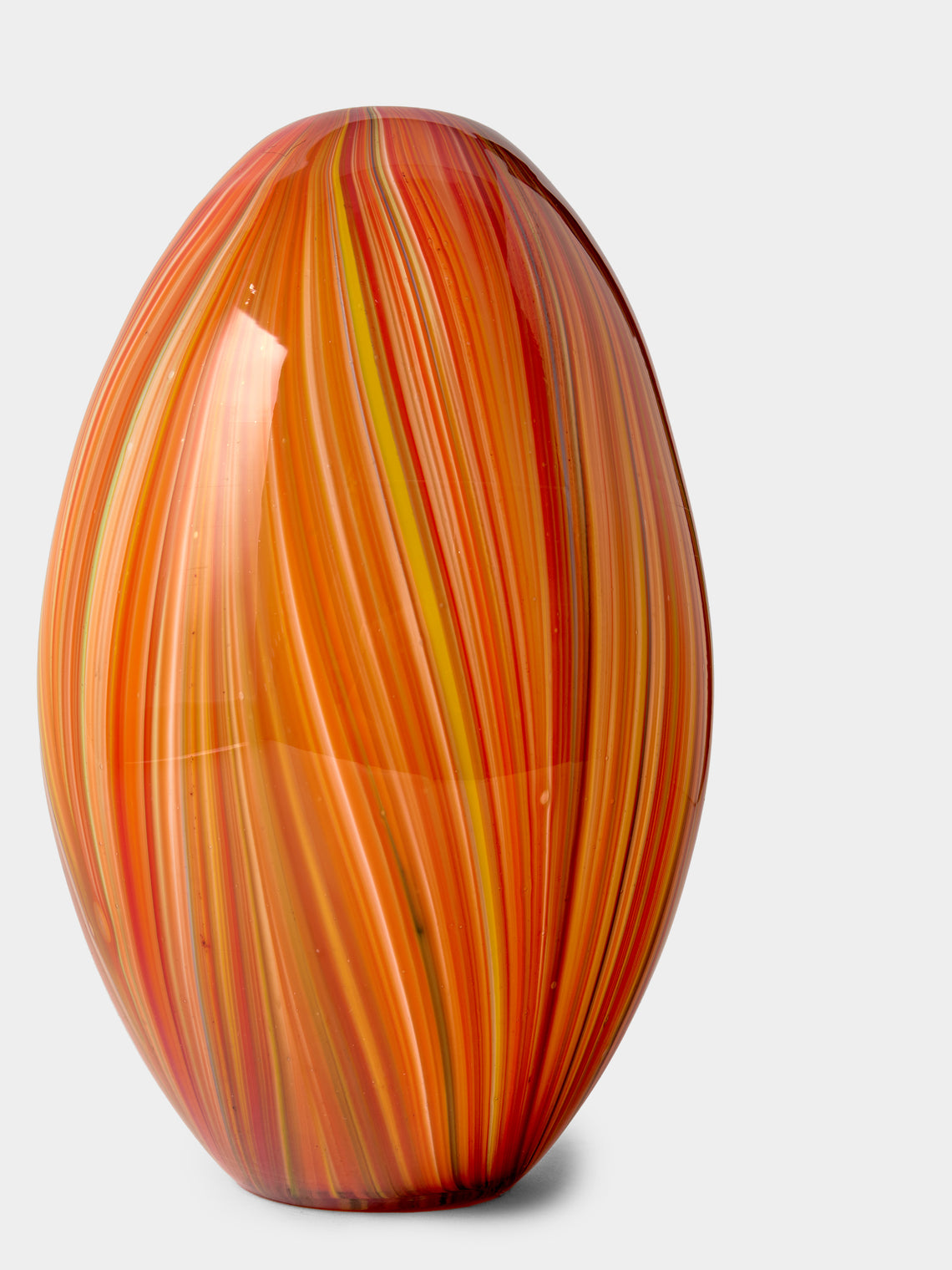 Antique and Vintage - 1950s Murano Glass Vase (11in/28cm) - Orange - ABASK
