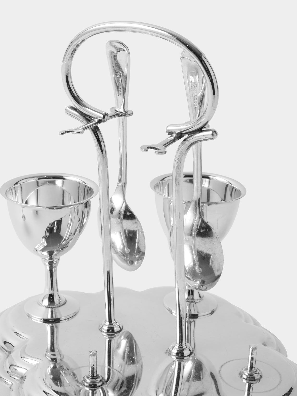 Antique and Vintage - Mid-Century Silver-Plated Egg Serving Set - Silver - ABASK