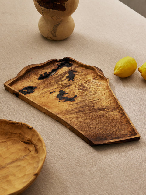 Thursday Furniture - Hand-Carved Black Persimmon Platter - Natural - ABASK