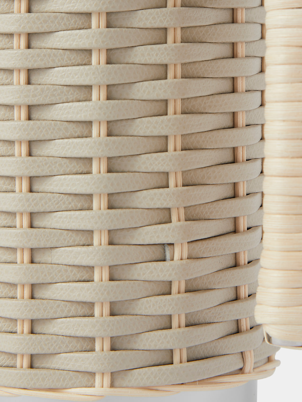 Pigment France - Rennes Leather and Rattan Carafe (42oz/1.2L) - Cream - ABASK