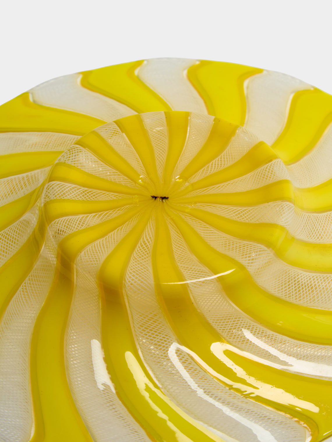 Antique and Vintage - 20th-Century Venetian Glass Trinket Tray (7in/17.5cm) - Yellow - ABASK