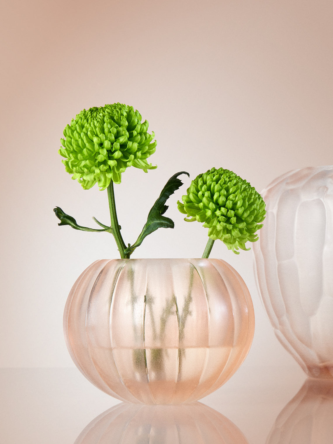 Micheluzzi Glass - Bocia Rose Coste Hand-Blown Murano Glass Vase (4.5in/11cm) - Pink - ABASK