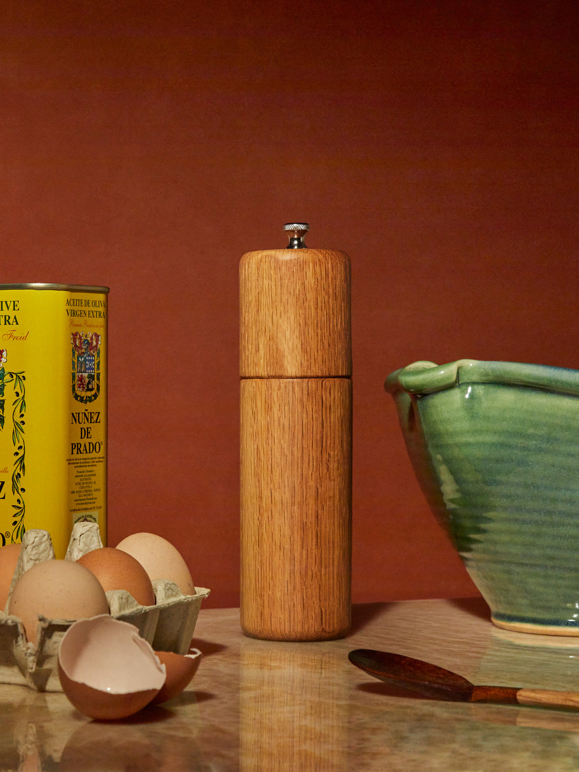 De Jong & Co - Column Hand-Turned Oak Salt Mill -  - ABASK