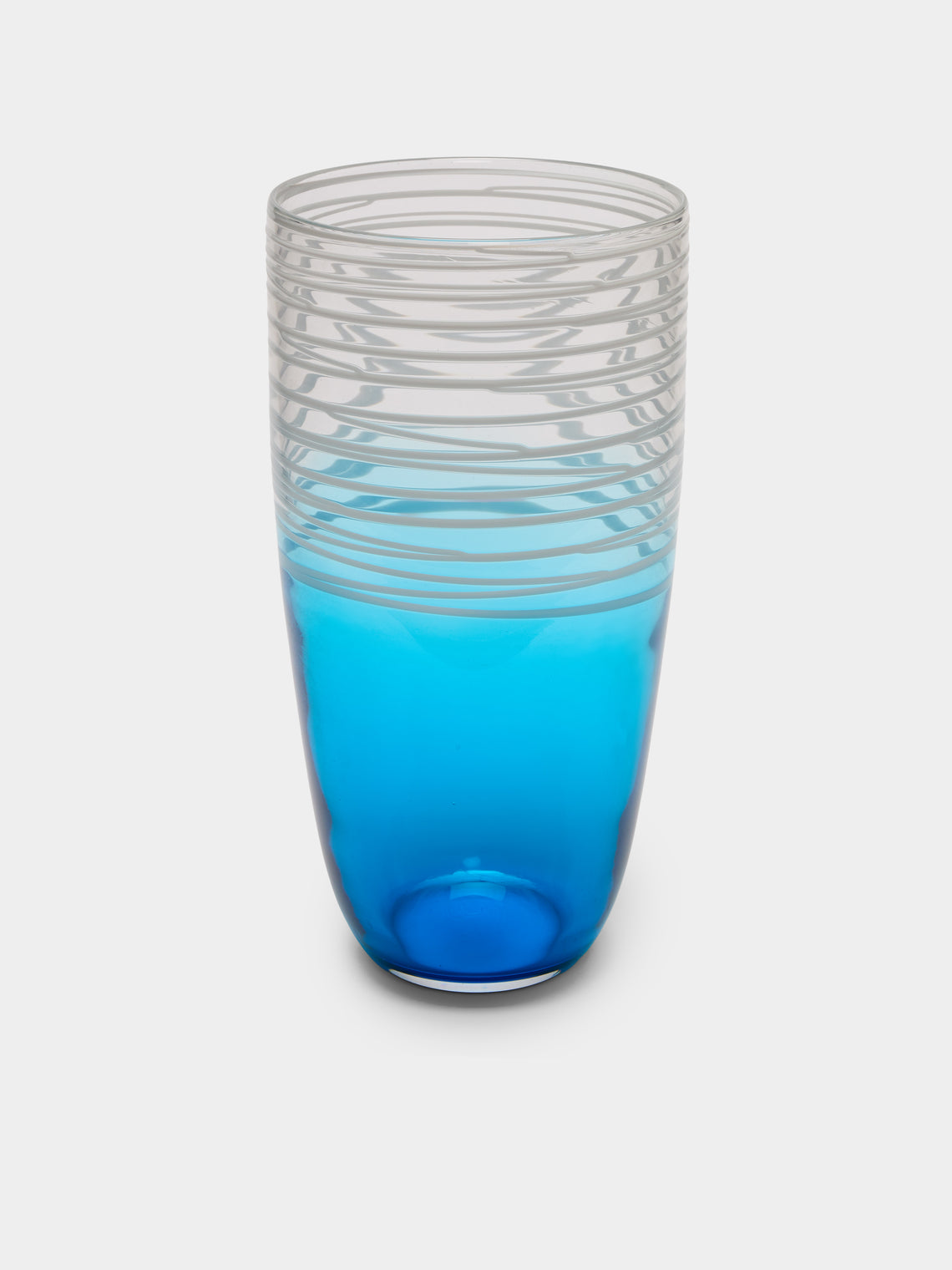 Antique and Vintage - 1970s Murano Glass Vase (11in/28cm) - Blue - ABASK - 
