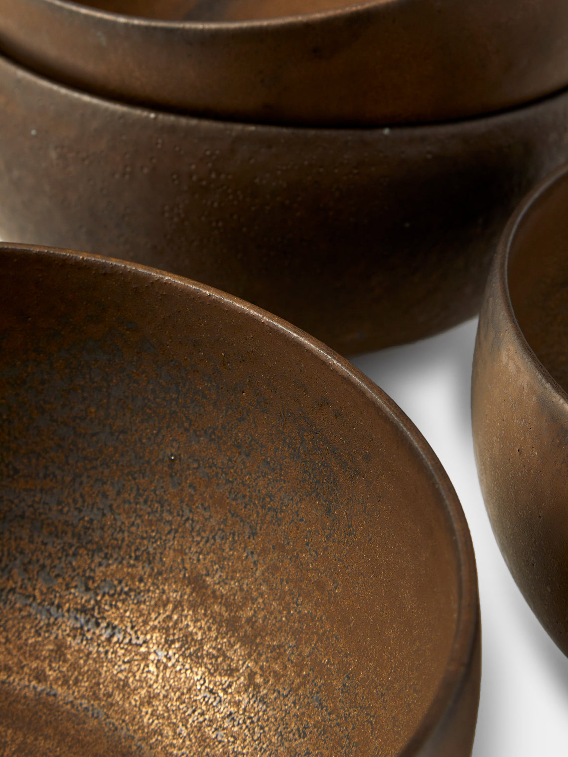 Shin Kibok - Concave Ceramic Large Noodle Bowls (Set of 4) - Brown - ABASK