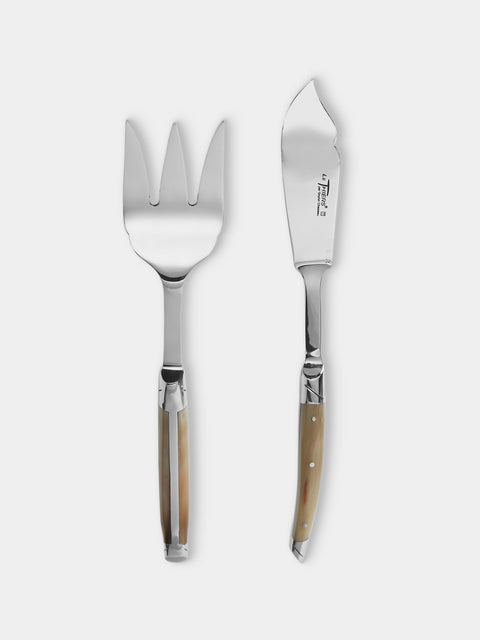 Goyon-Chazeau - Le Thiers Prestige Flammée Blonde Horn Fish Servers (Set of 2) - Brown - ABASK - 