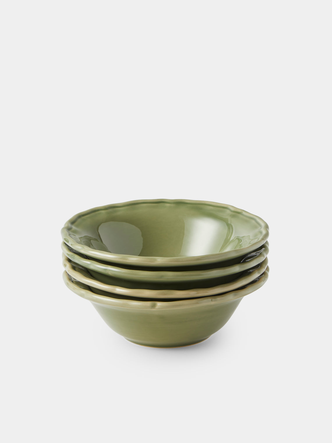 Maison Pichon Uzès - Provence Hand-Glazed Ceramic Bowls (Set of 4) - Green - ABASK