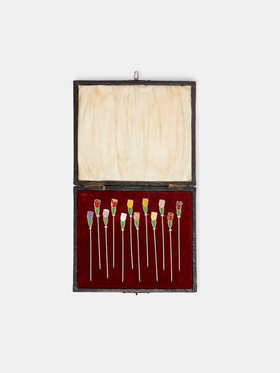 Antique and Vintage - 1953 Dutch Tulip Silver and Enamel Cocktail Picks (Set of 12) -  - ABASK