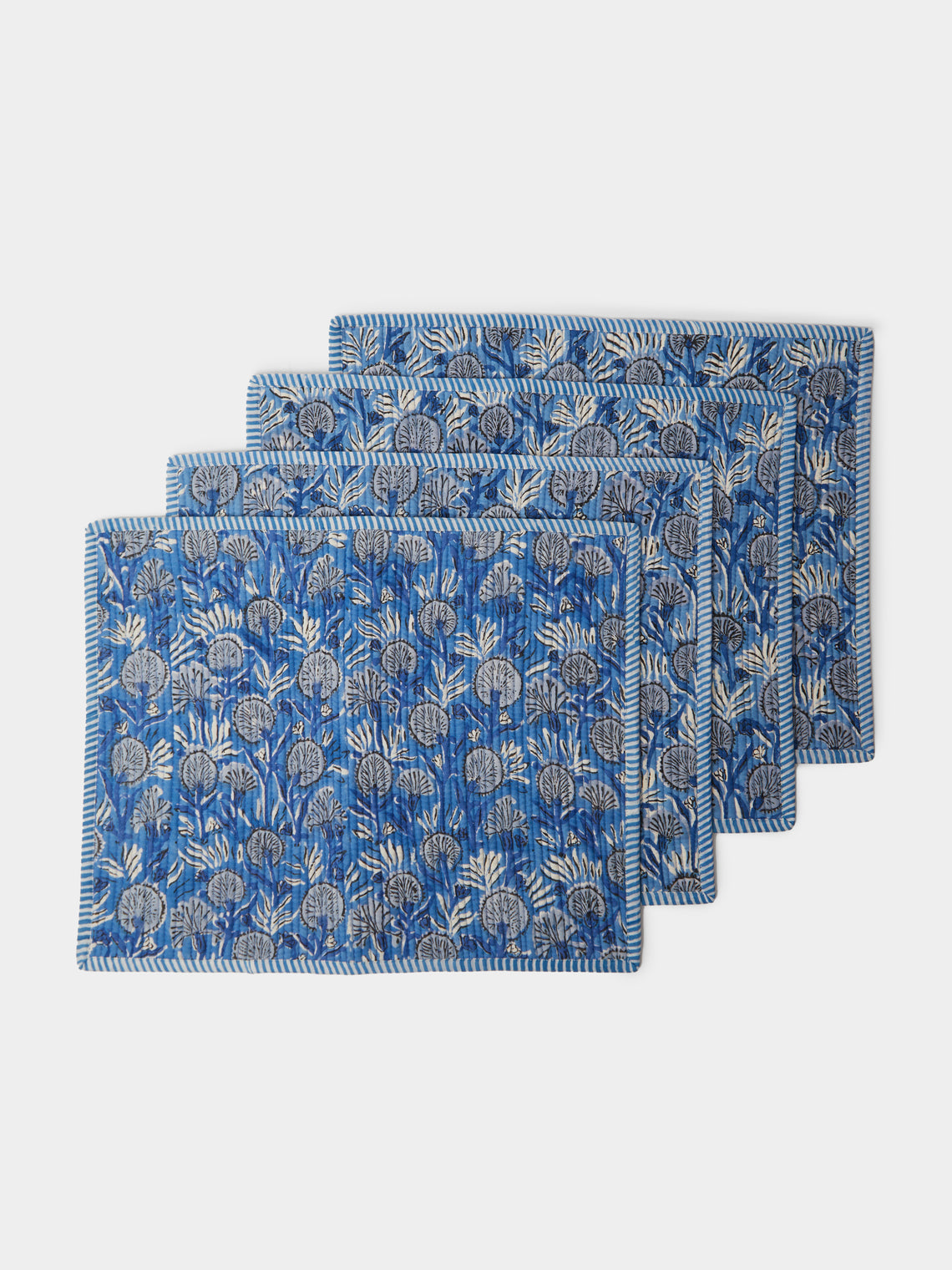 The Table Love - The Breakfast Hand-Printed Cotton Reversible Placemats (Set of 4) -  - ABASK
