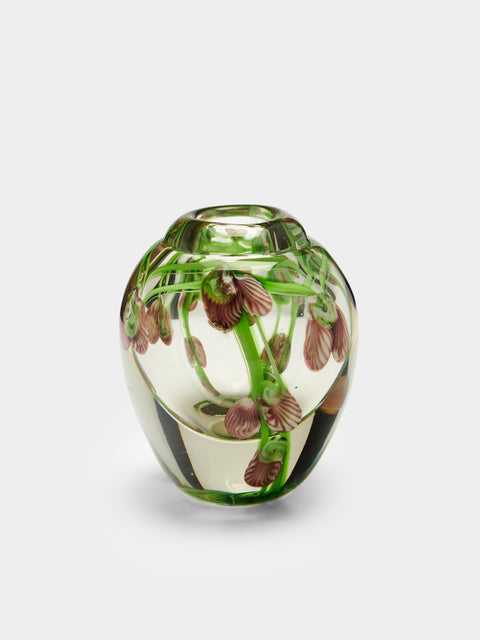 Antique and Vintage - 1950s Floral Glass Bud Vase -  - ABASK - 