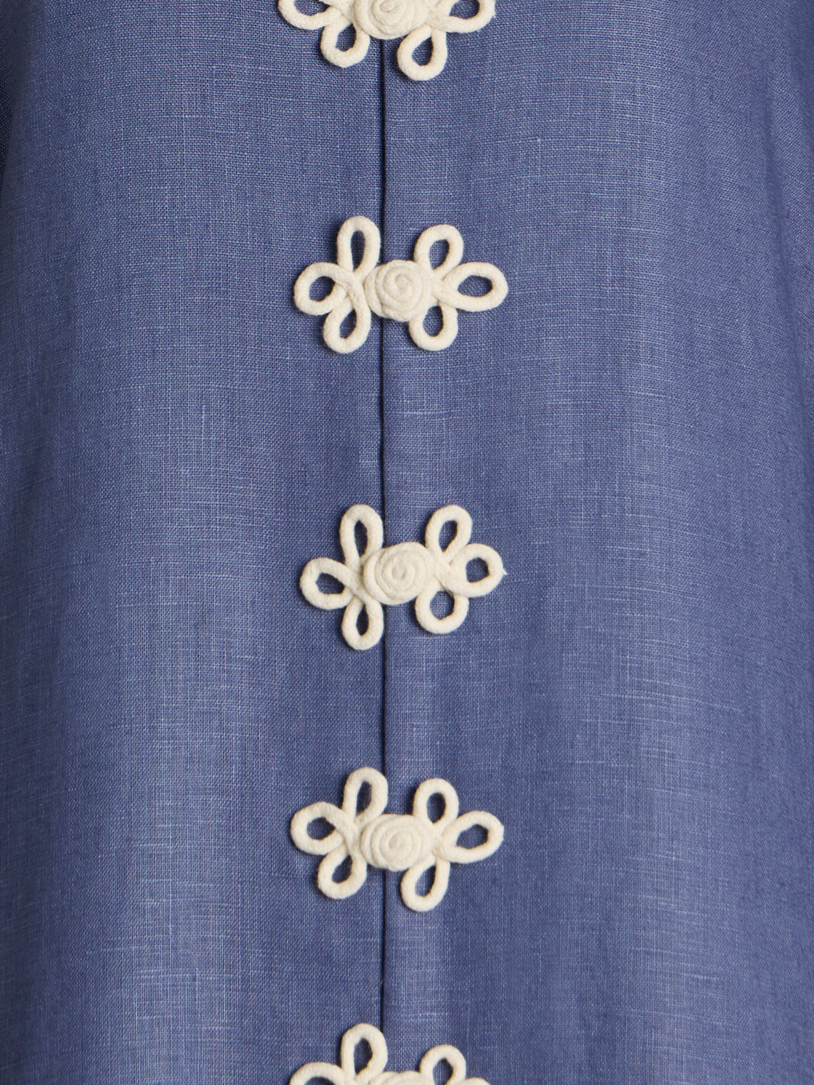 Yali Milano - The Portofino Linen Robe | Size: S - Blue - ABASK
