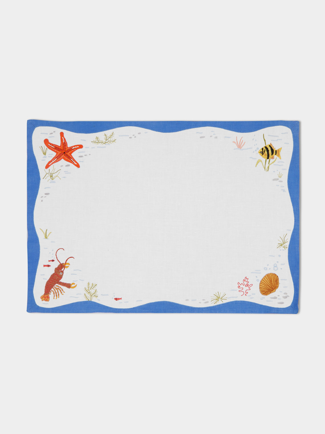 Taf Firenze - Sea Life Hand-Embroidered Linen Placemats (Set of 6) -  - ABASK - 