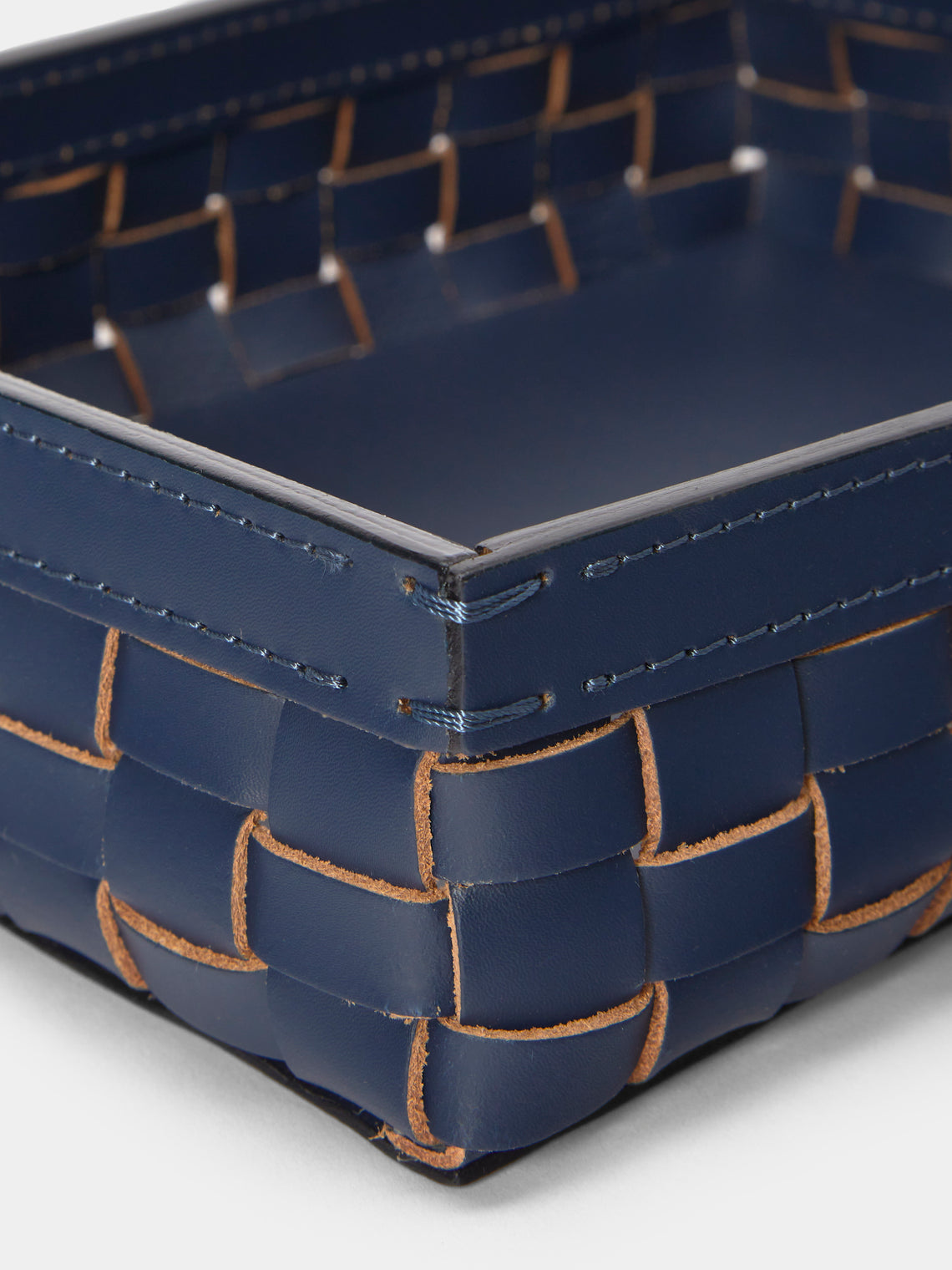 Riviere - Barcelona Water-Resistant Leather Low Basket - Blue - ABASK