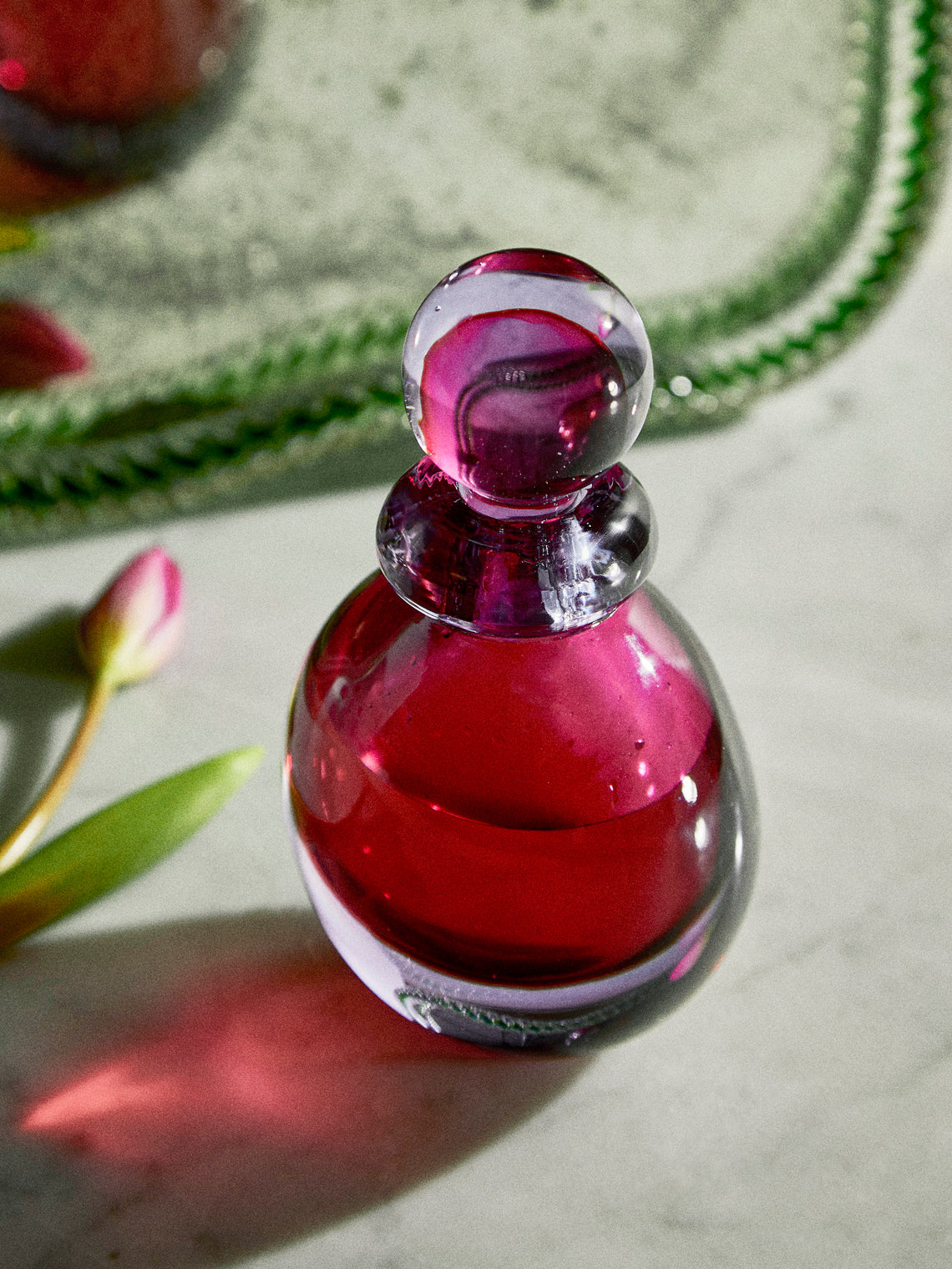Antique and Vintage - 1950s Flavio Poli Murano Glass Perfume Bottle - Pink - ABASK