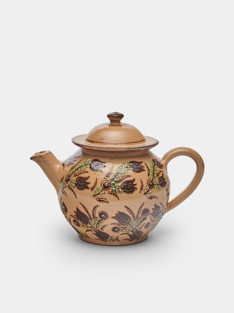 Poterie d’Évires - Flowers Hand-Painted Ceramic Teapot - Cream - ABASK - 