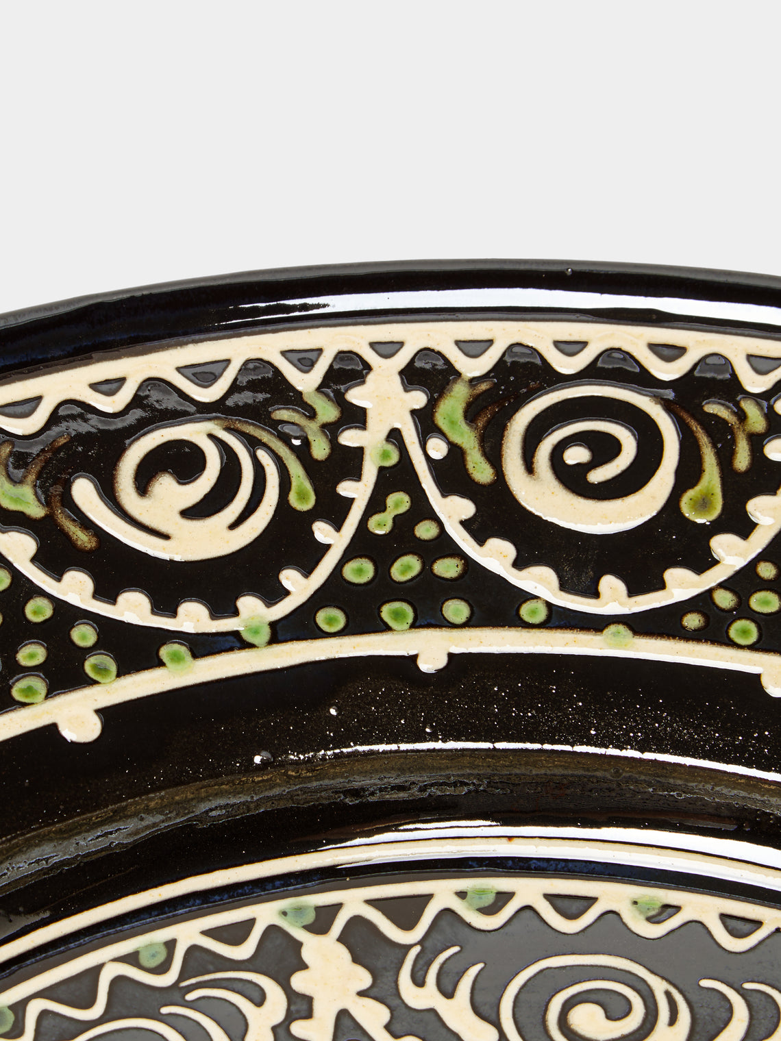 Poterie de Cliousclat - Hand-Painted Slipware Large Serving Platter -  - ABASK