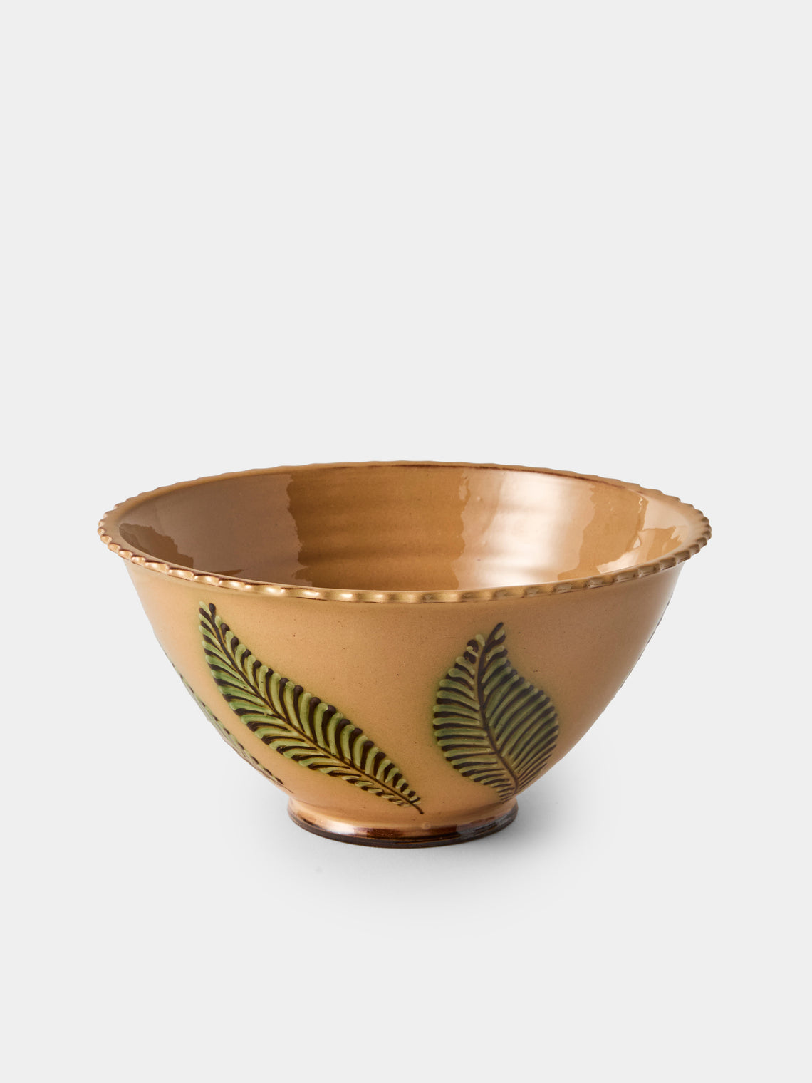 Poterie d’Évires - Flowers Hand-Painted Ceramic Fluted Bowls (Set of 4) - Cream - ABASK