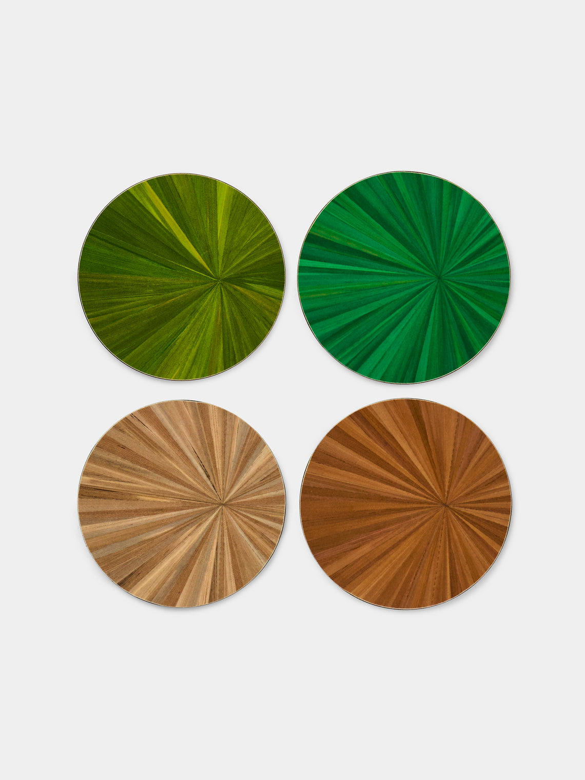 HestiaLiving - Soleil Wood Coasters (Set of 4) - Green - ABASK - 