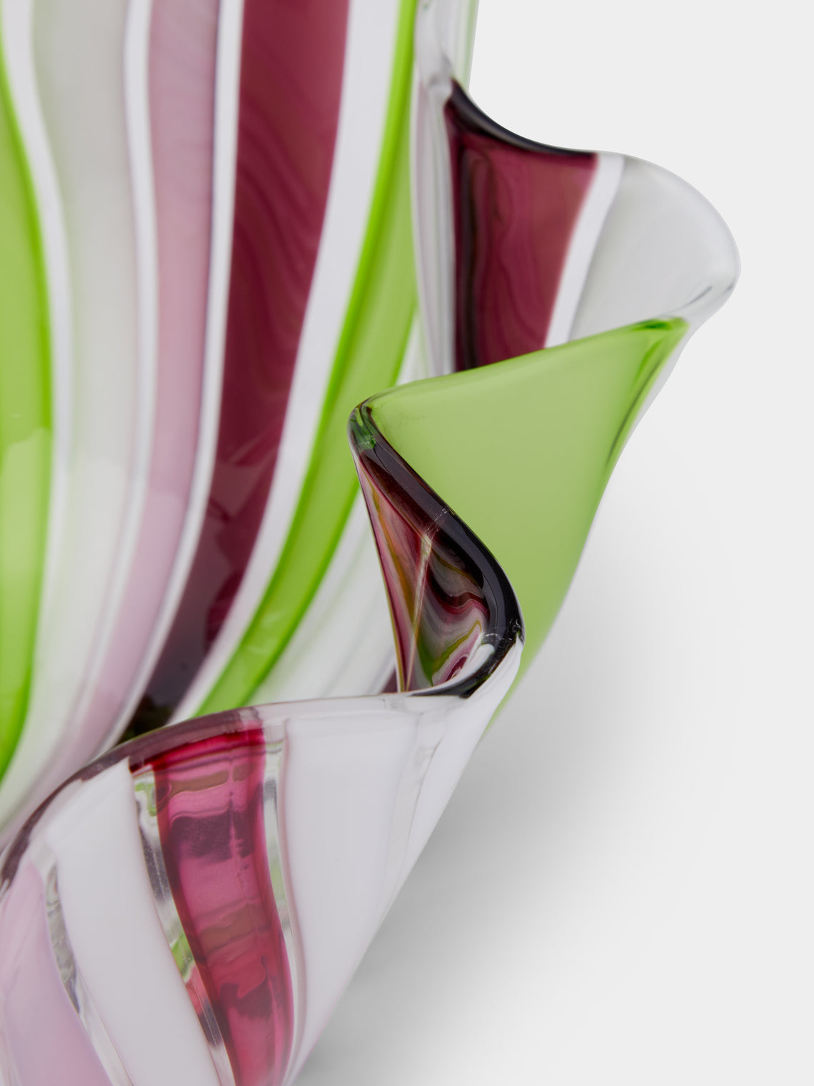 Antique and Vintage - Venini Fazzoletto a Canne Hand-Blown Murano Glass Vase -  - ABASK