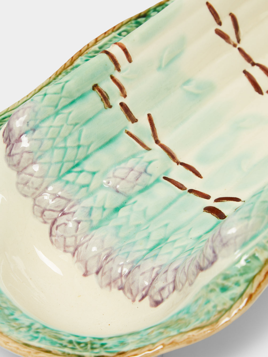 Antique and Vintage - 1900s Ceramic Asparagus Platter -  - ABASK