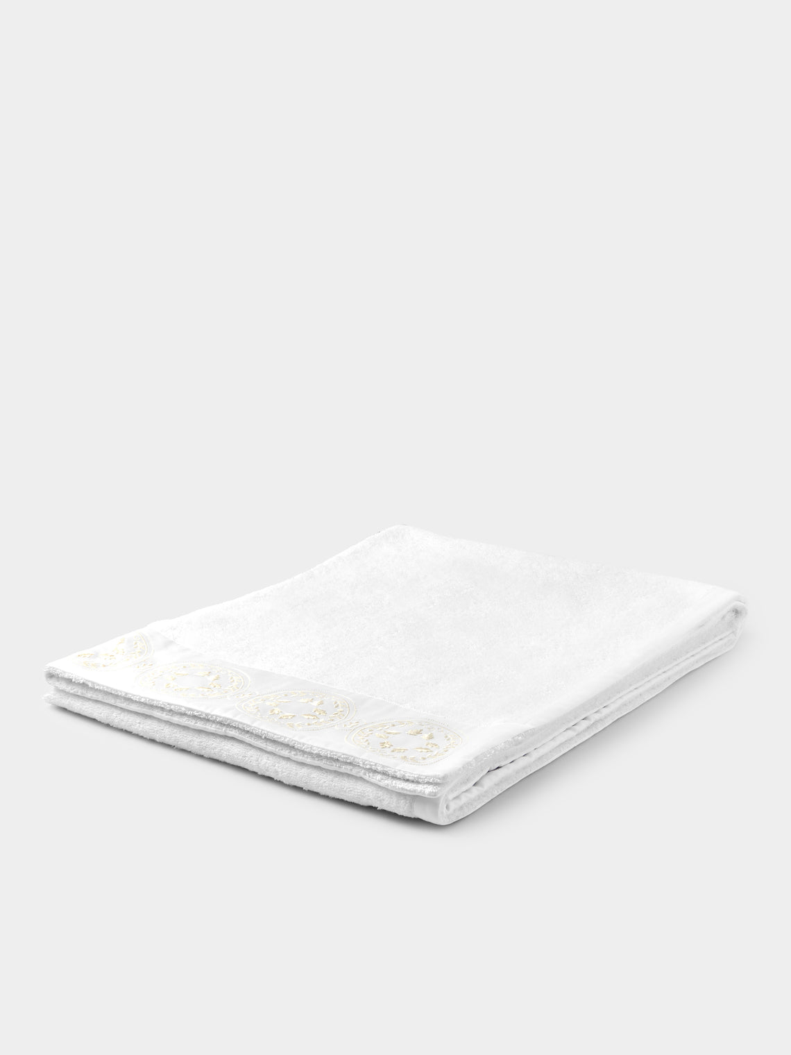 Loretta Caponi - Girandole Hand-Embroidered Bath Towel -  - ABASK