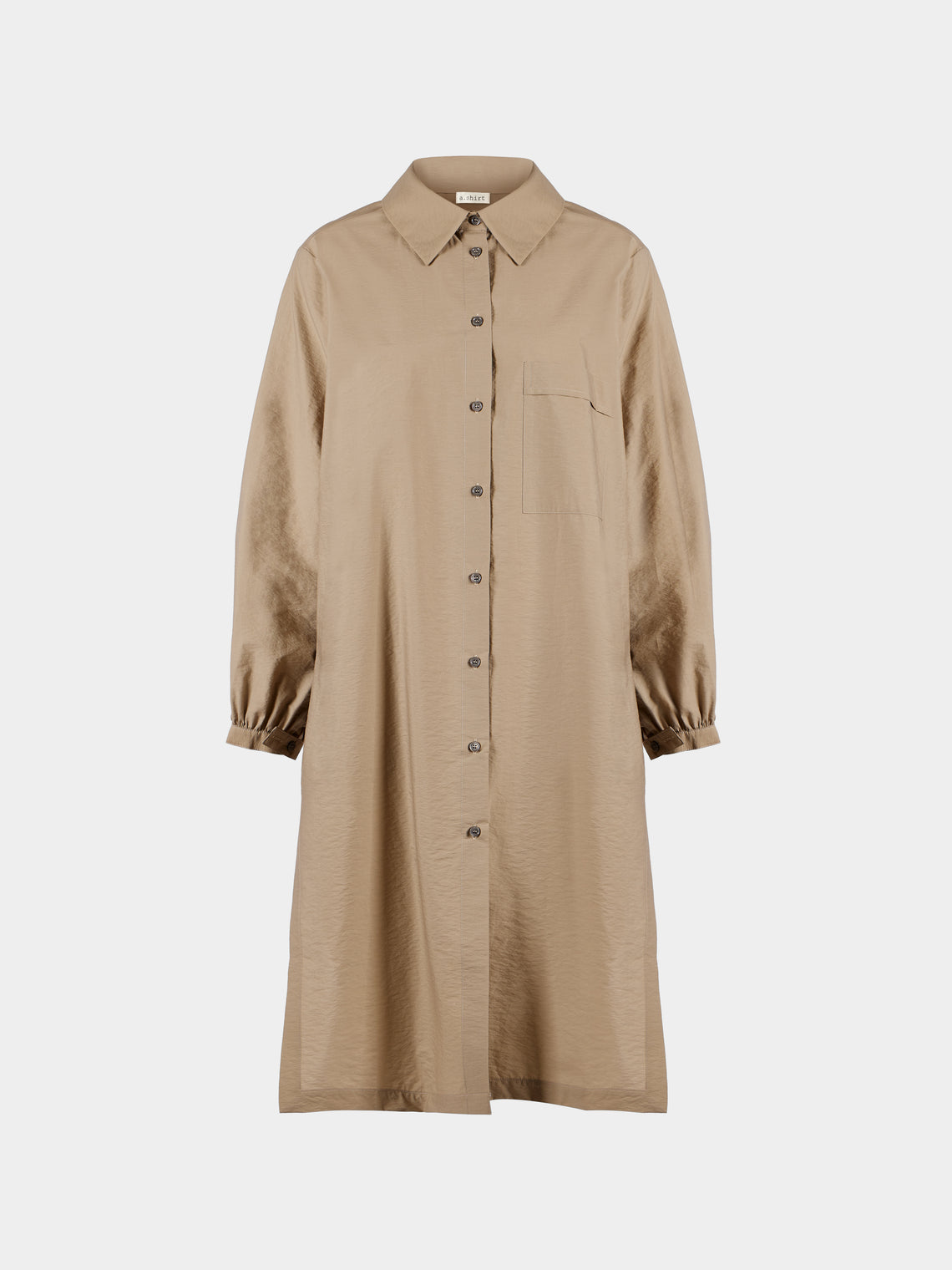 A.Shirt - Irene Linen Shirt Dress | Size: XS - Khaki - ABASK - 