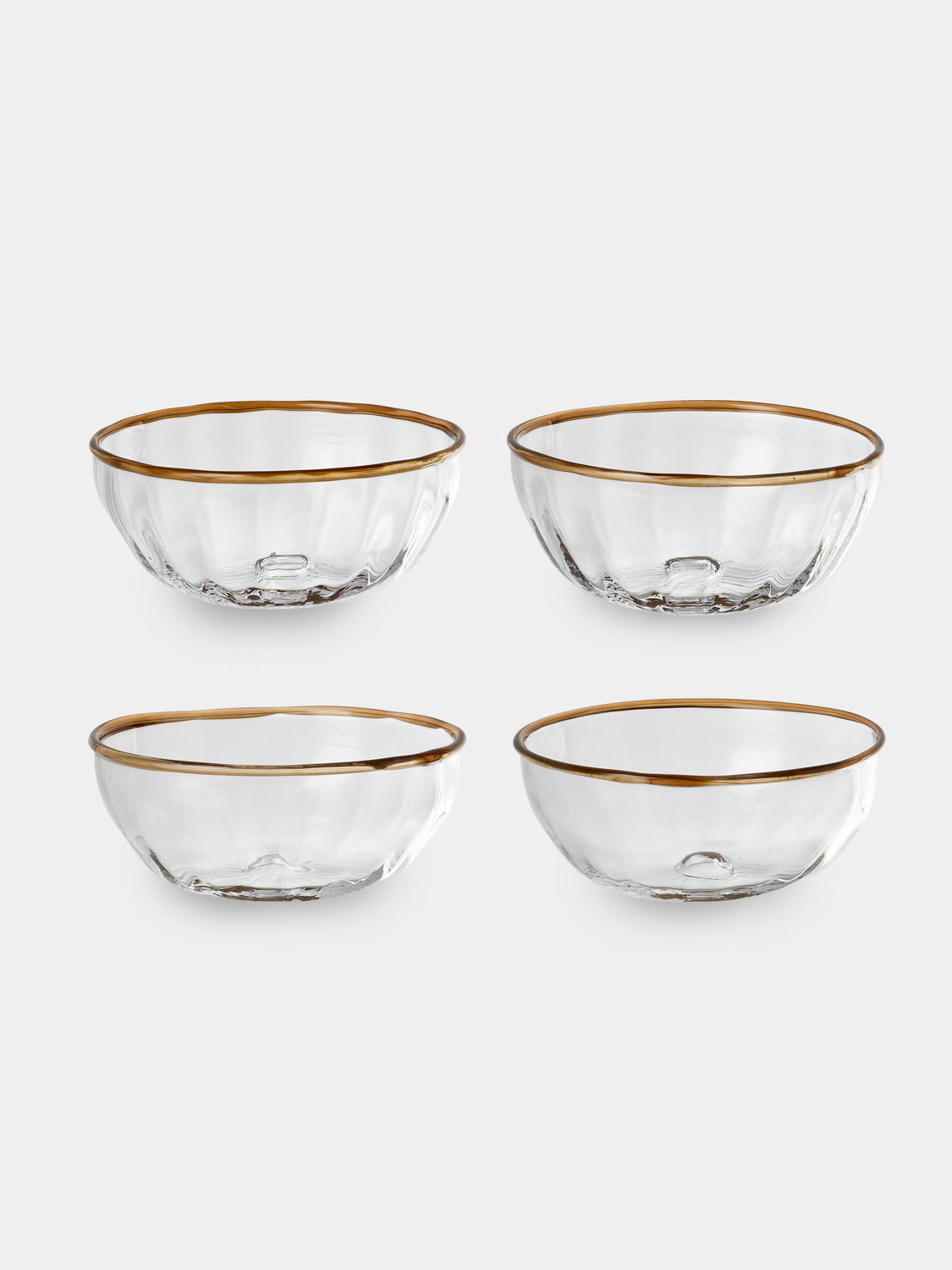 Akua Objects - Peter Hand-Blown Crystal Dessert Bowls (Set of 4) - Clear - ABASK 