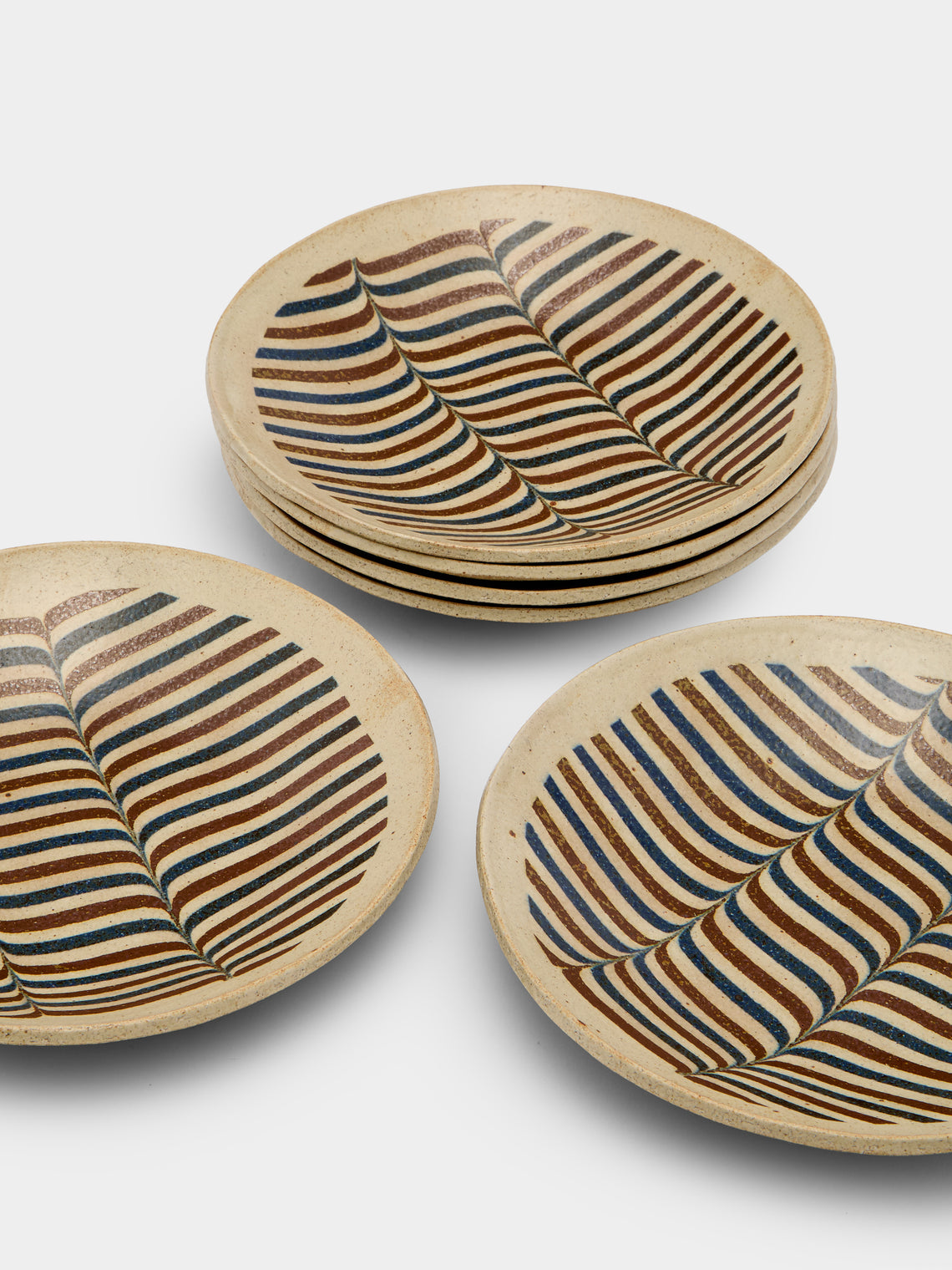 Makidani-gama - No. 1 Nerikomi Ceramic Plates – 8.5in/22cm (Set of 6) - Multiple - ABASK