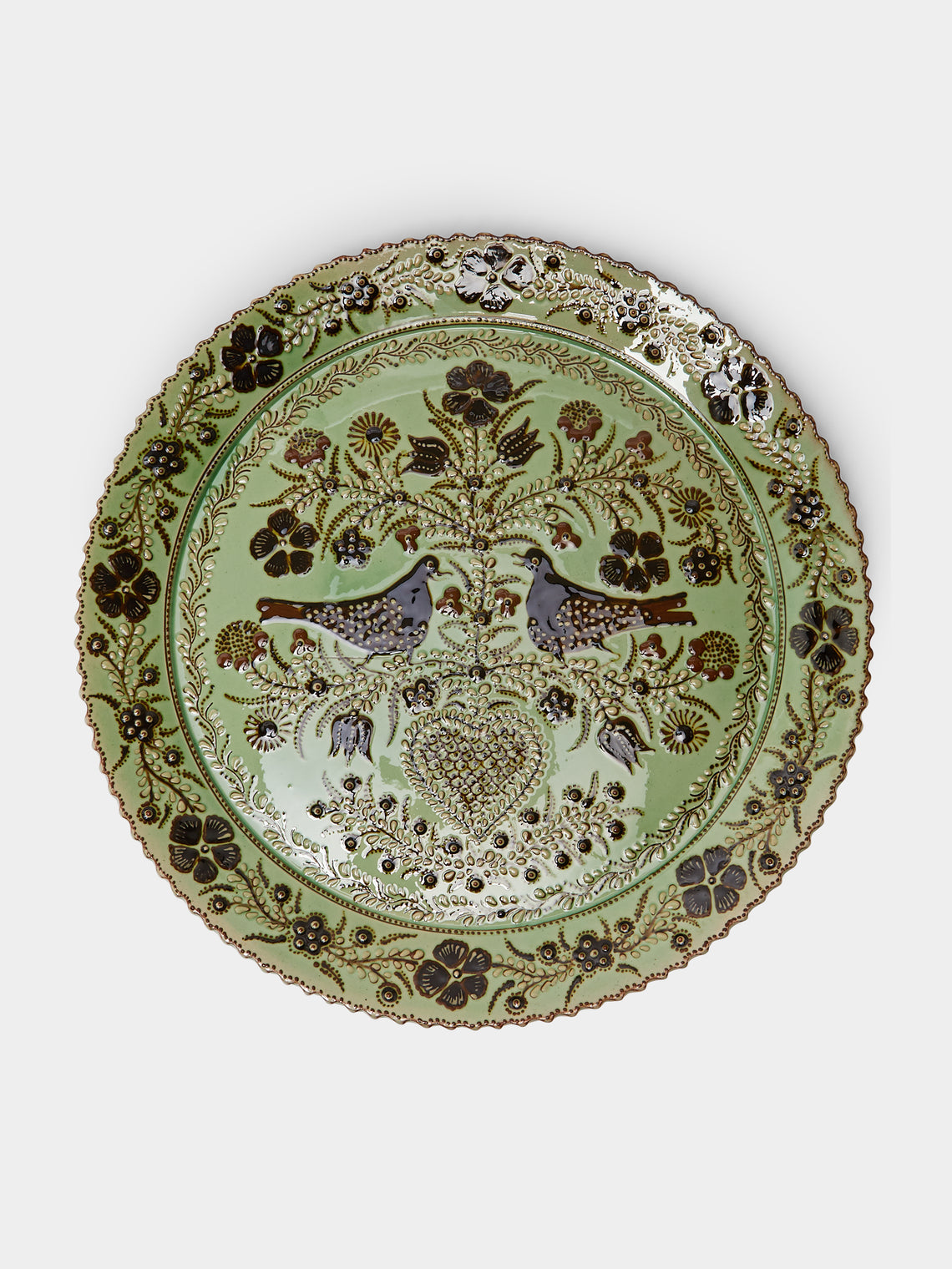 Poterie d’Évires - Birds Hand-Painted Ceramic Serving Plate -  - ABASK - 